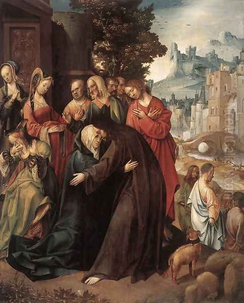 Christ Taking Leave of his Mother c. 1515 Oil Painting by Cornelius Engebrechtsz