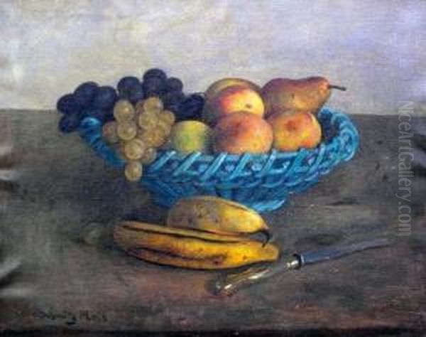 Fruchtestilleben Oil Painting by Carl Schmitz-Pleis