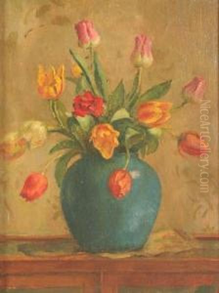 Stilleben Mit Tulpen Oil Painting by Carl Schmitz-Pleis