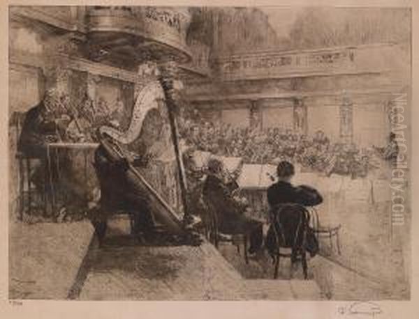 The Vienna Philharmonic Oil Painting by Ferdinand Schmutzer