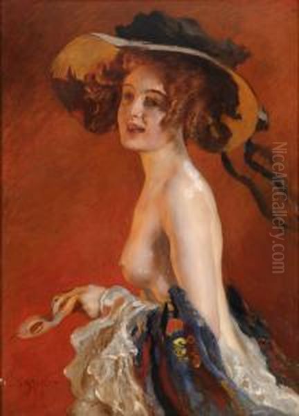 Nach Dem Maskenball. Oil Painting by Leopold Schmutzler