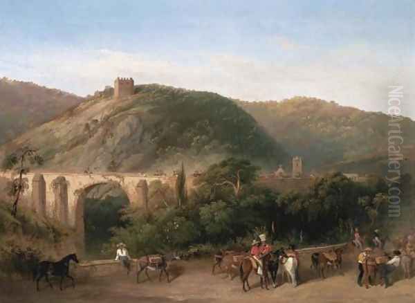 View of Aguas Calientes, Mexico Oil Painting by Daniel Thomas Egerton