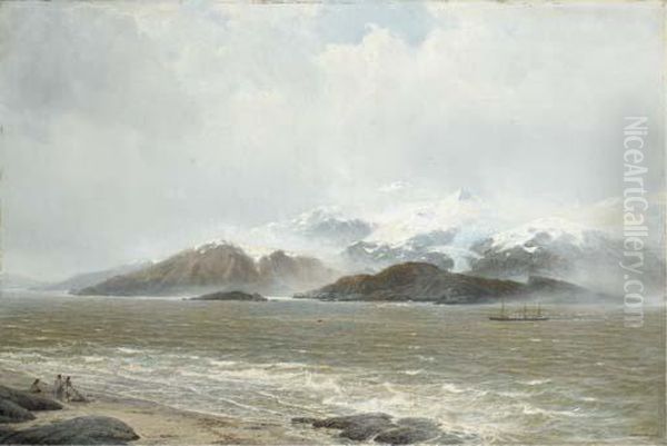 The Magellan Straits Oil Painting by Hugo Schnars-Alquist