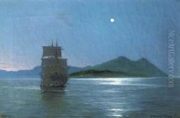 Navigating Guanabara Bay Oil Painting by Hugo Schnars-Alquist