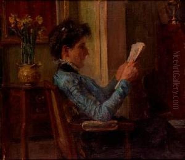 Femme A La Lecture Oil Painting by Emile Schneider