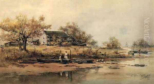 Delaware Coast Scene Oil Painting by Franklin English