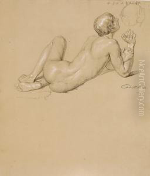 Studio Di Giovane Nudo Di Spalle Oil Painting by Julius Schnorr Von Carolsfeld