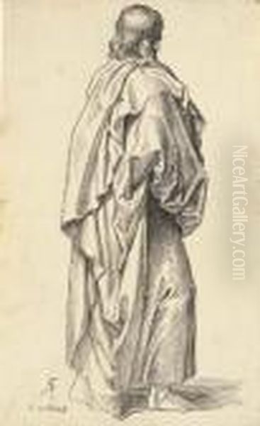 0n Apostle Standing In Profile To The Right ; A Partial Study Of The Same Oil Painting by Julius Schnorr Von Carolsfeld