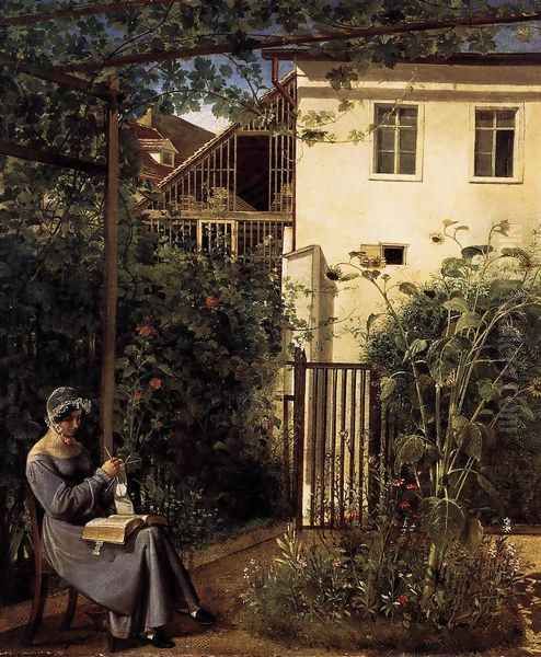 Viennese Domestic Garden 1828-30 Oil Painting by Erasmus Engert