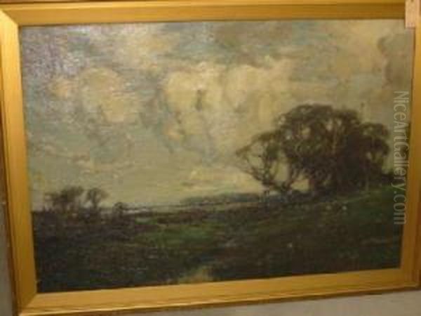 Extensive Winter Landscape Oil Painting by Kershaw Schofield