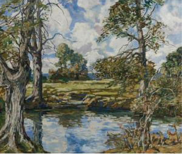 Spring Oil Painting by Walter Elmer Schofield