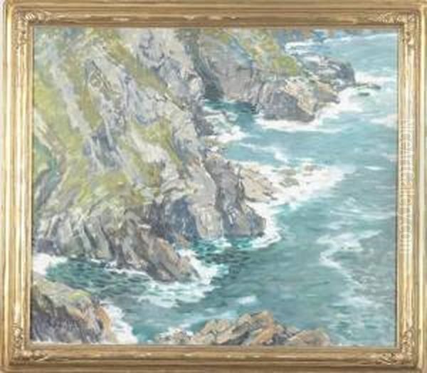 Seascape- Bosigran Oil Painting by Walter Elmer Schofield