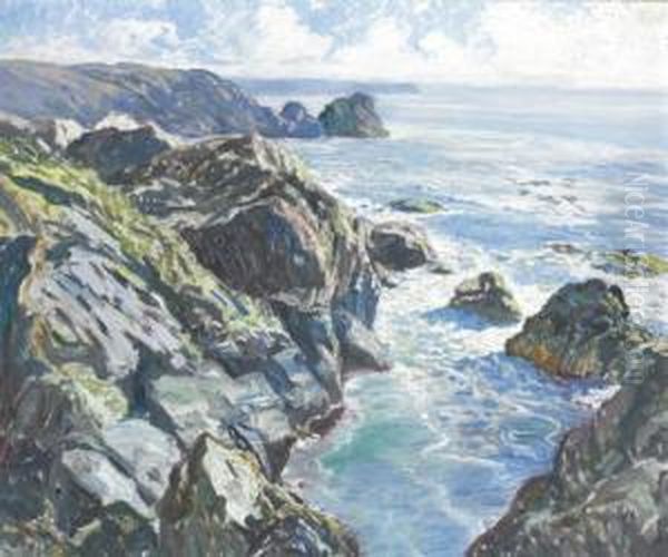 Sunlit Coast Oil Painting by Walter Elmer Schofield