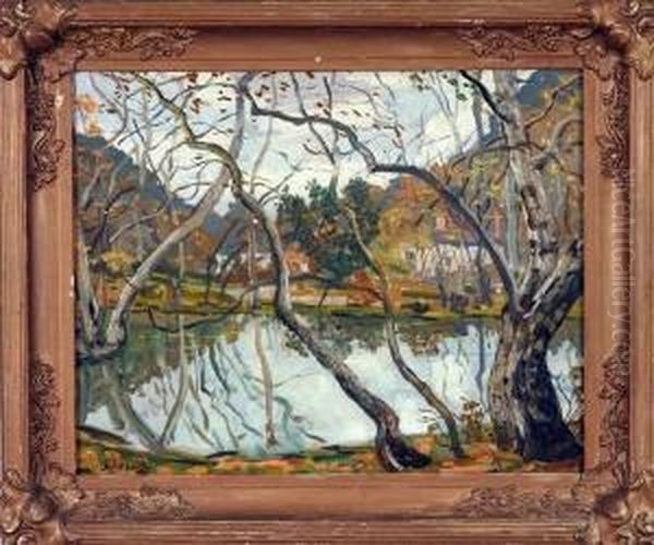 View Across The River Oil Painting by Walter Elmer Schofield