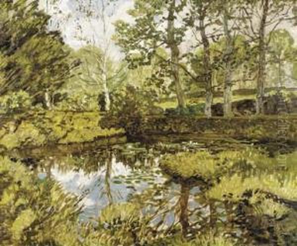 Lily Pond, Godolphin Oil Painting by Walter Elmer Schofield