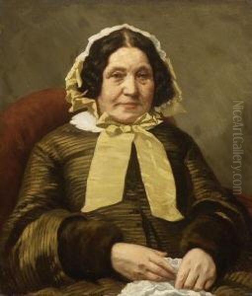 Henriette Flersheim Oil Painting by Otto Scholderer