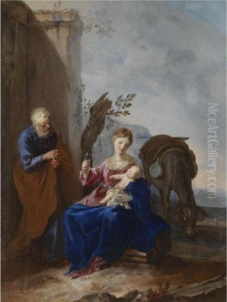 The Holy Family Oil Painting by Johann Heinrich Schonfeld