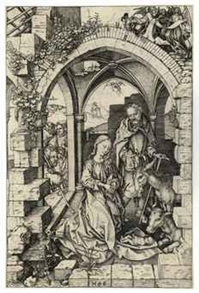 The Nativity Oil Painting by Martin Schongauer