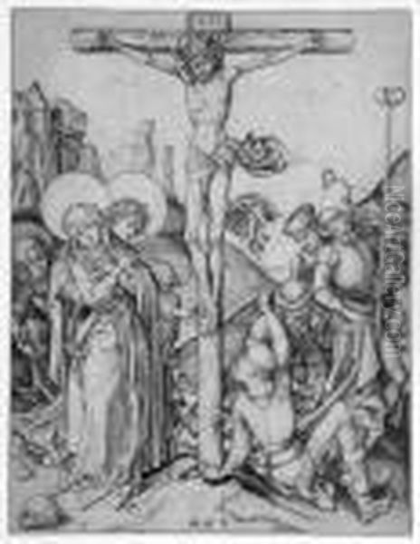 Christus Am Kreuz. Oil Painting by Martin Schongauer