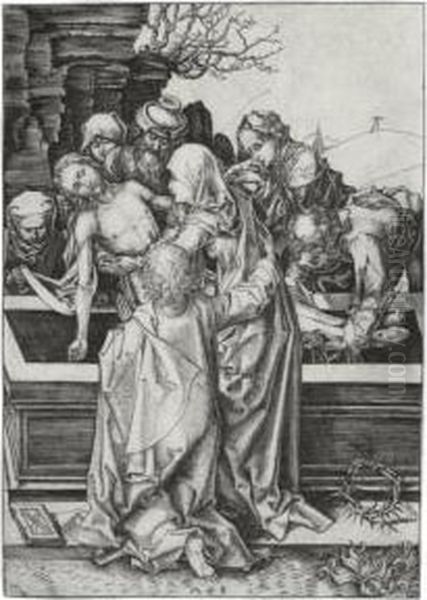 The Entombment (b. 18; L., Holl. 28) Oil Painting by Martin Schongauer