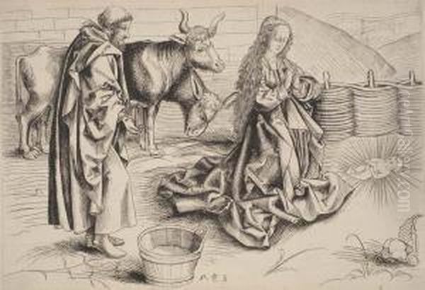 Thenativity. Oil Painting by Martin Schongauer