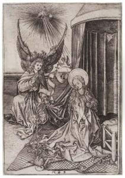 The Annunciation Oil Painting by Martin Schongauer