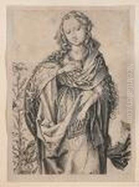 The Virgin Mary (lehrs 3; Bartsch 2) Oil Painting by Martin Schongauer