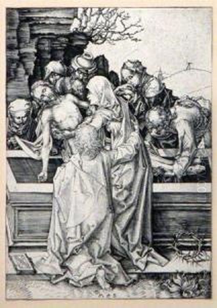 The Entombment (lehrs V, 28) Oil Painting by Martin Schongauer