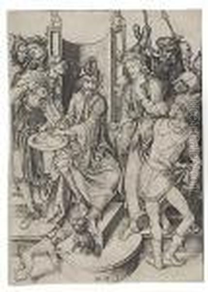 Christ Before Pilate Oil Painting by Martin Schongauer