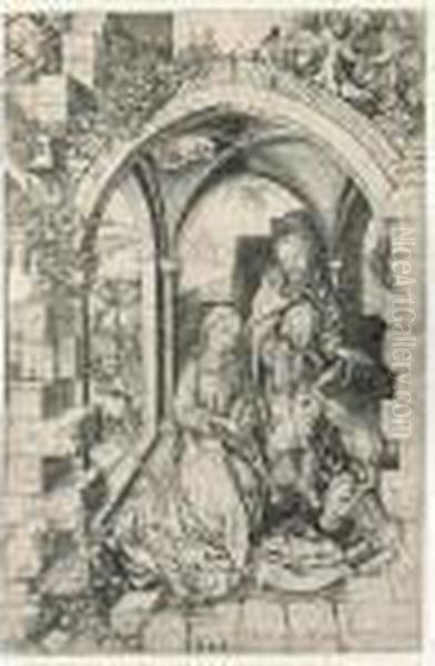 The Nativity (b. 4; Lehrs 5) Oil Painting by Martin Schongauer