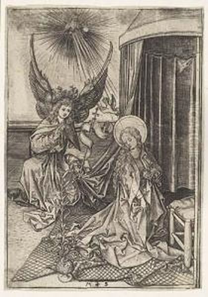 The Annunciation Oil Painting by Martin Schongauer