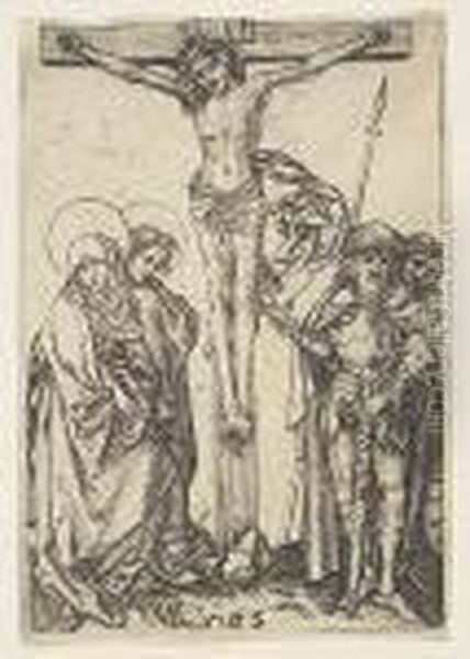 The Crucifixion Oil Painting by Martin Schongauer