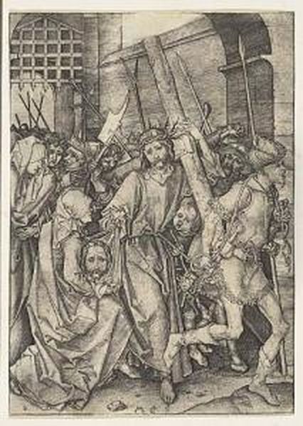 Christ Carrying The Cross Oil Painting by Martin Schongauer