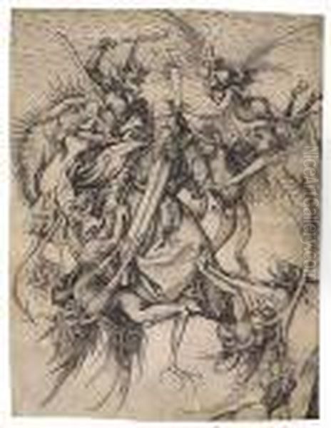 The Tribulations Of St. Anthony Oil Painting by Martin Schongauer