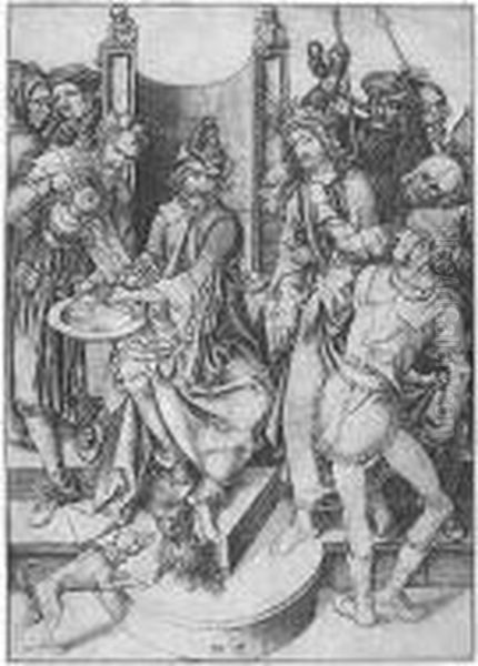 Christ Before Pilate (bartsch Vi, 14; Lehrs 24) Oil Painting by Martin Schongauer