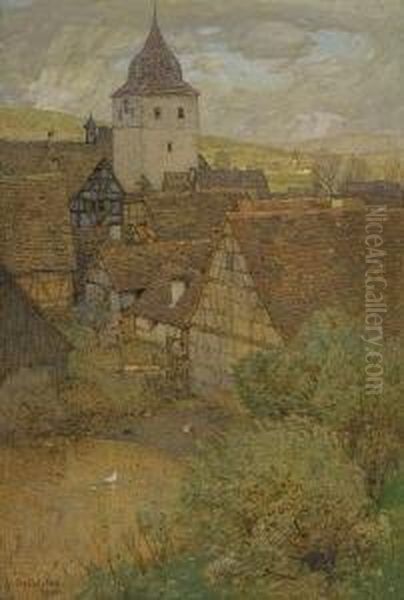 Sersheim. Oil Painting by Gustav Schonleber