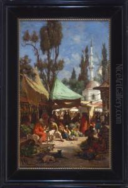 Orientalischer Markt Oil Painting by Alois Schonn