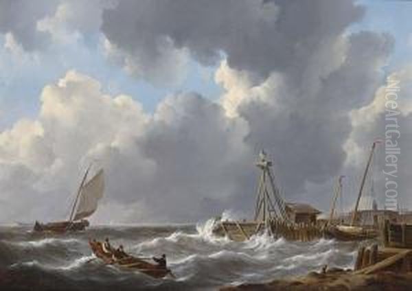 Voor De Rede Van Vlissingen Oil Painting by Johannes Christian Schotel