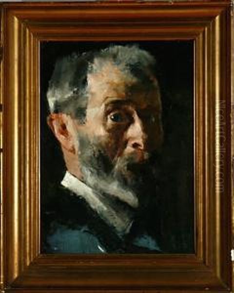 The Artist's Selfportrait Oil Painting by Peter Alfred Schou