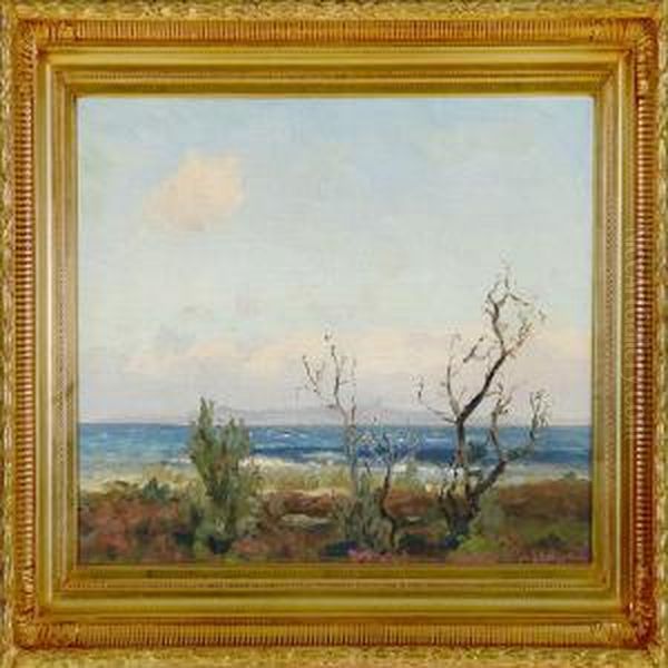 Coastal Scene Oil Painting by Sigurd Solver Schou