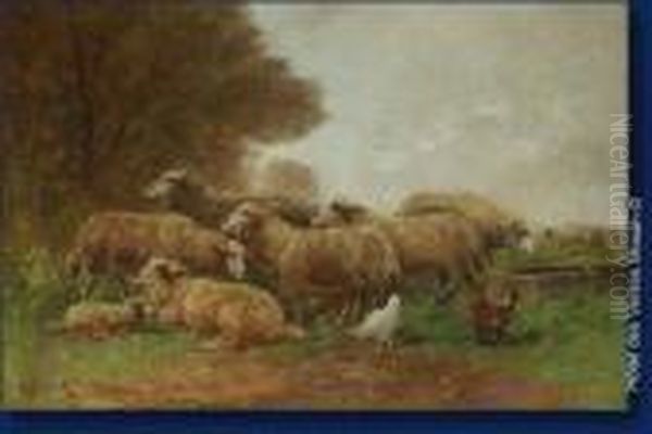 Moutons Et Poules Oil Painting by Paul Schouten