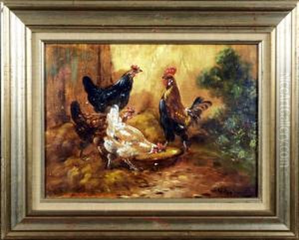 Poules Et Coqs Oil Painting by Paul Henry Schouten