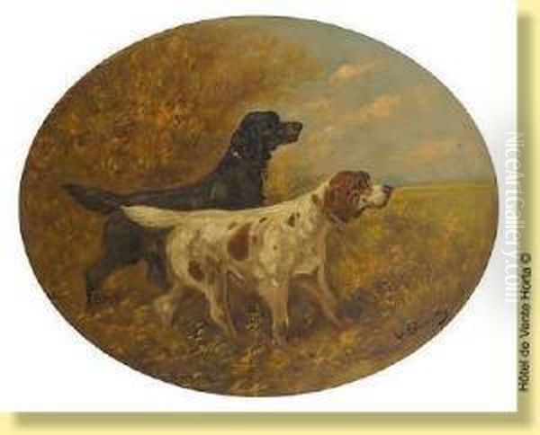 Chiens De Chasse A L'arret Oil Painting by Paul Henry Schouten