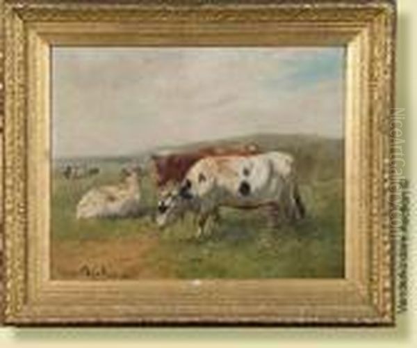 Vaches Au Pre Oil Painting by Paul Henry Schouten