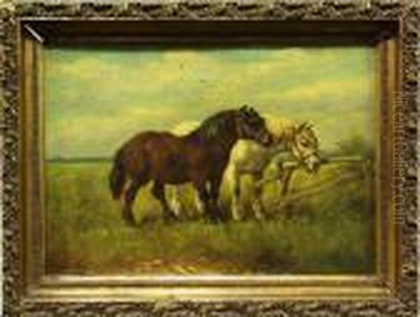 Category: Painting
 Description:twee Paarden In De Weiden Oil Painting by Paul Henry Schouten