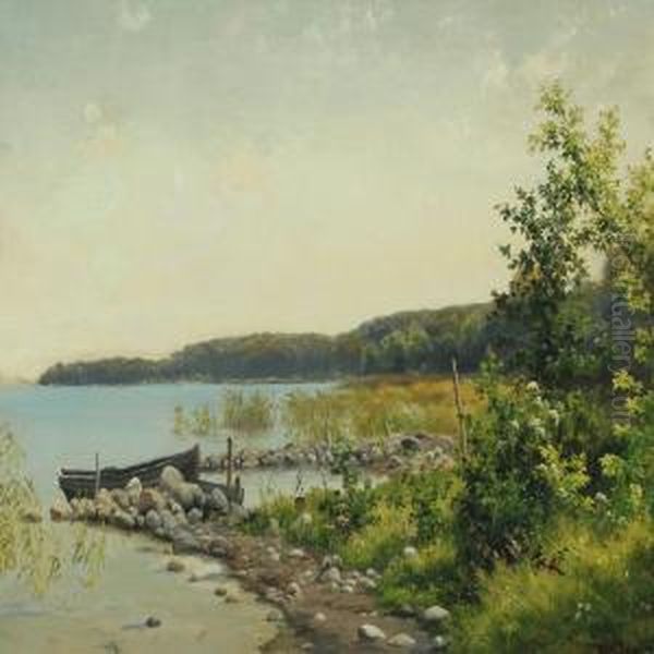 Danish Summer Landscape Oil Painting by Axel Thorsen Schovelin