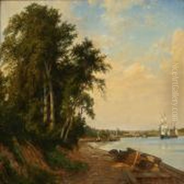 Summer Day In Svendborgsund Oil Painting by Axel Thorsen Schovelin