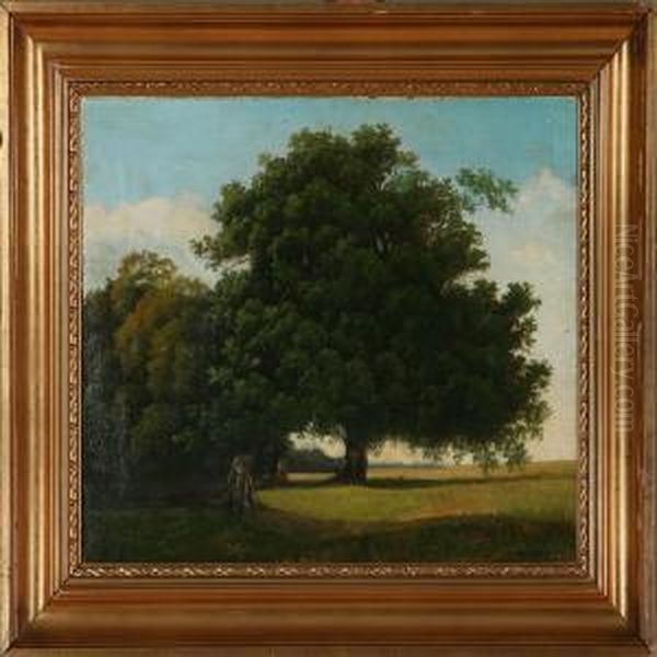 At The Old Oak Trees Oil Painting by Axel Thorsen Schovelin