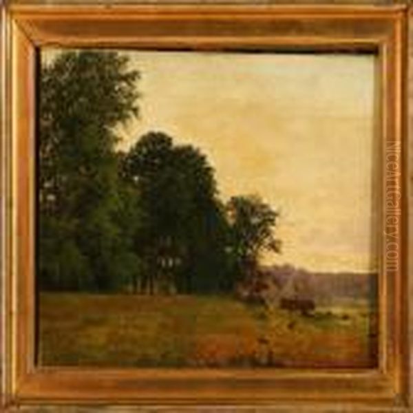 Landscape From Ordrup, Denmark Oil Painting by Axel Thorsen Schovelin