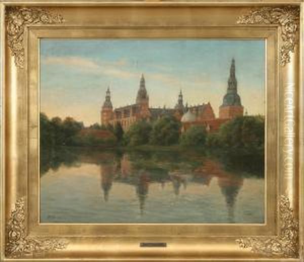 View From Frederiksborg Slot Oil Painting by Axel Thorsen Schovelin